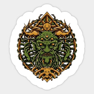 Shadowed Surya Demonic Hindu Sun God Sticker